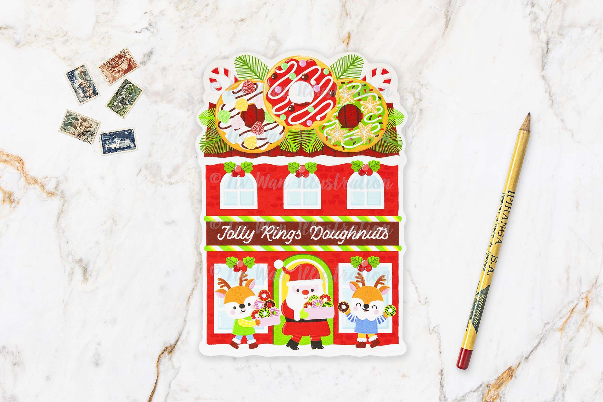 Doughnut Shop Postcard