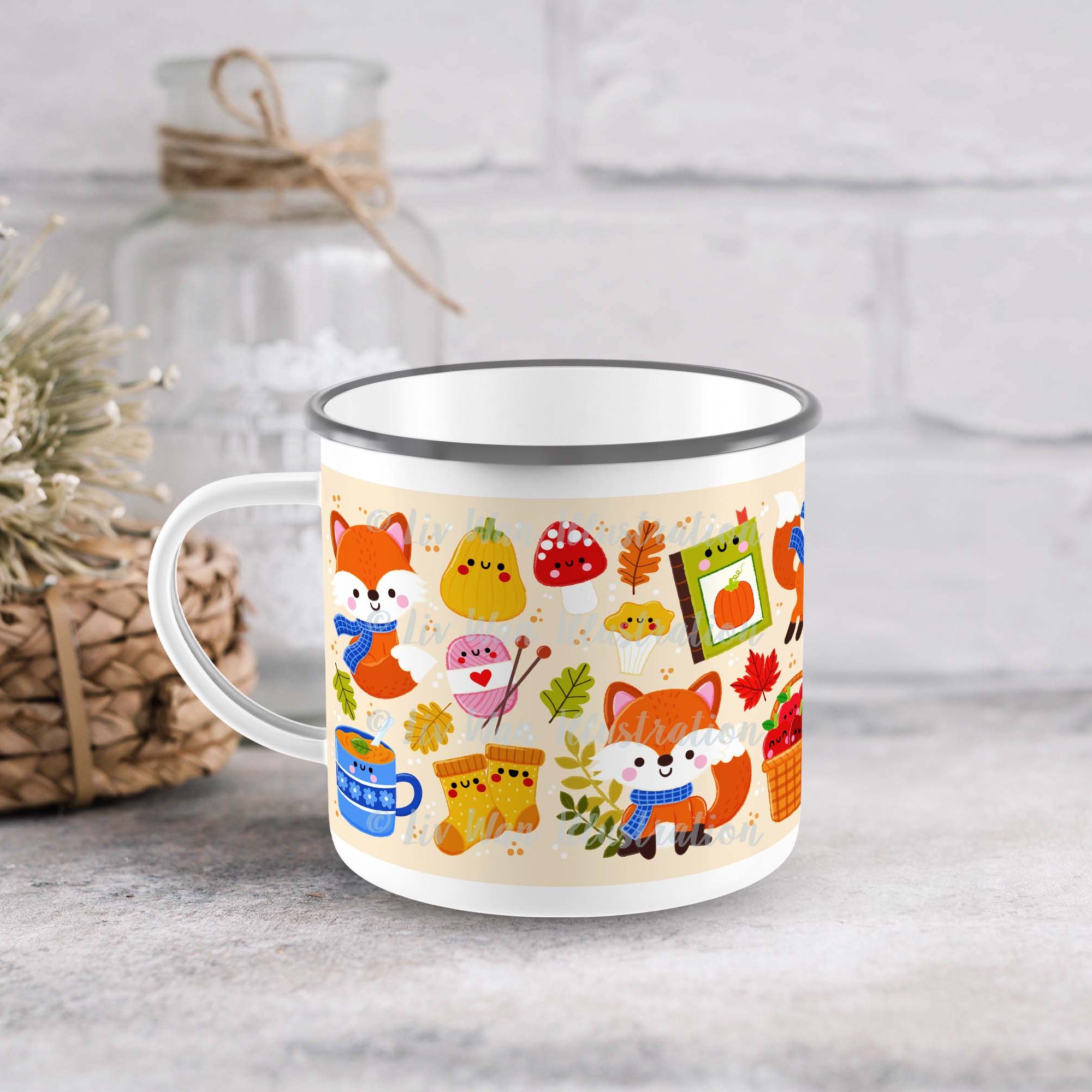 autumn camping mug