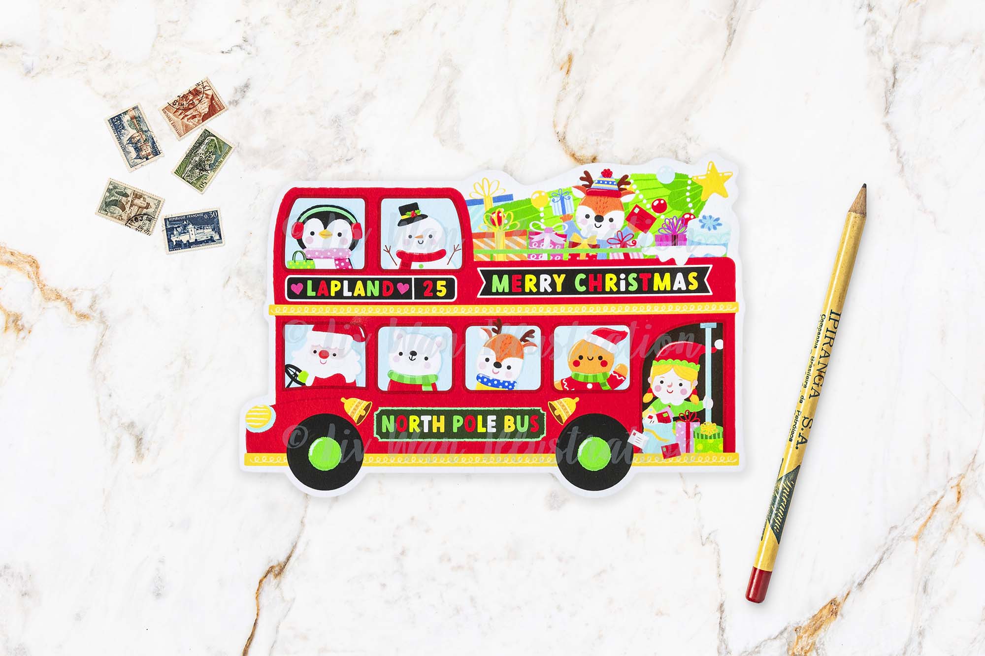 North Pole Bus Postcard