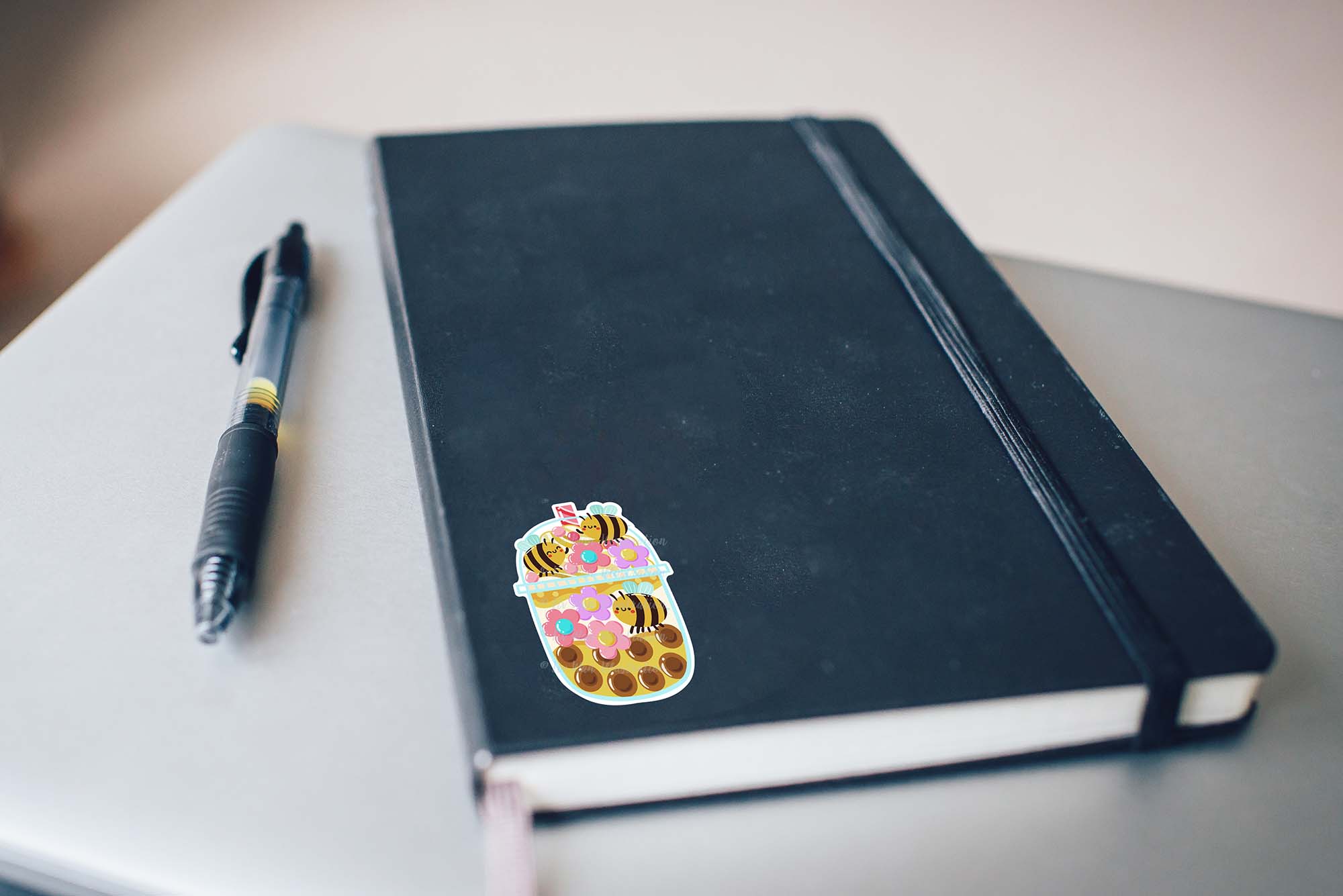 Bee Honey Bubble Tea Sticker
