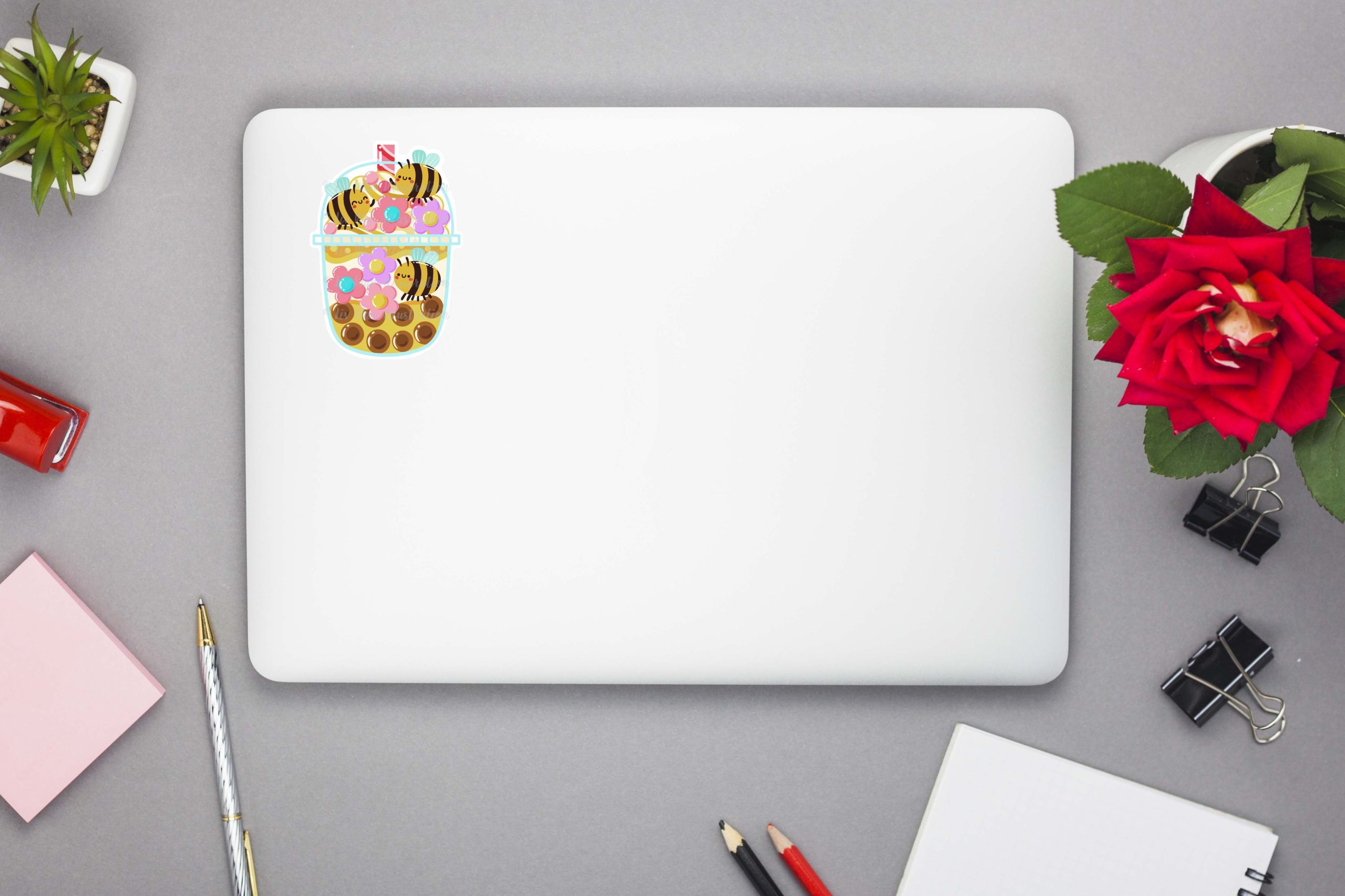 Bee Honey Bubble Tea Sticker