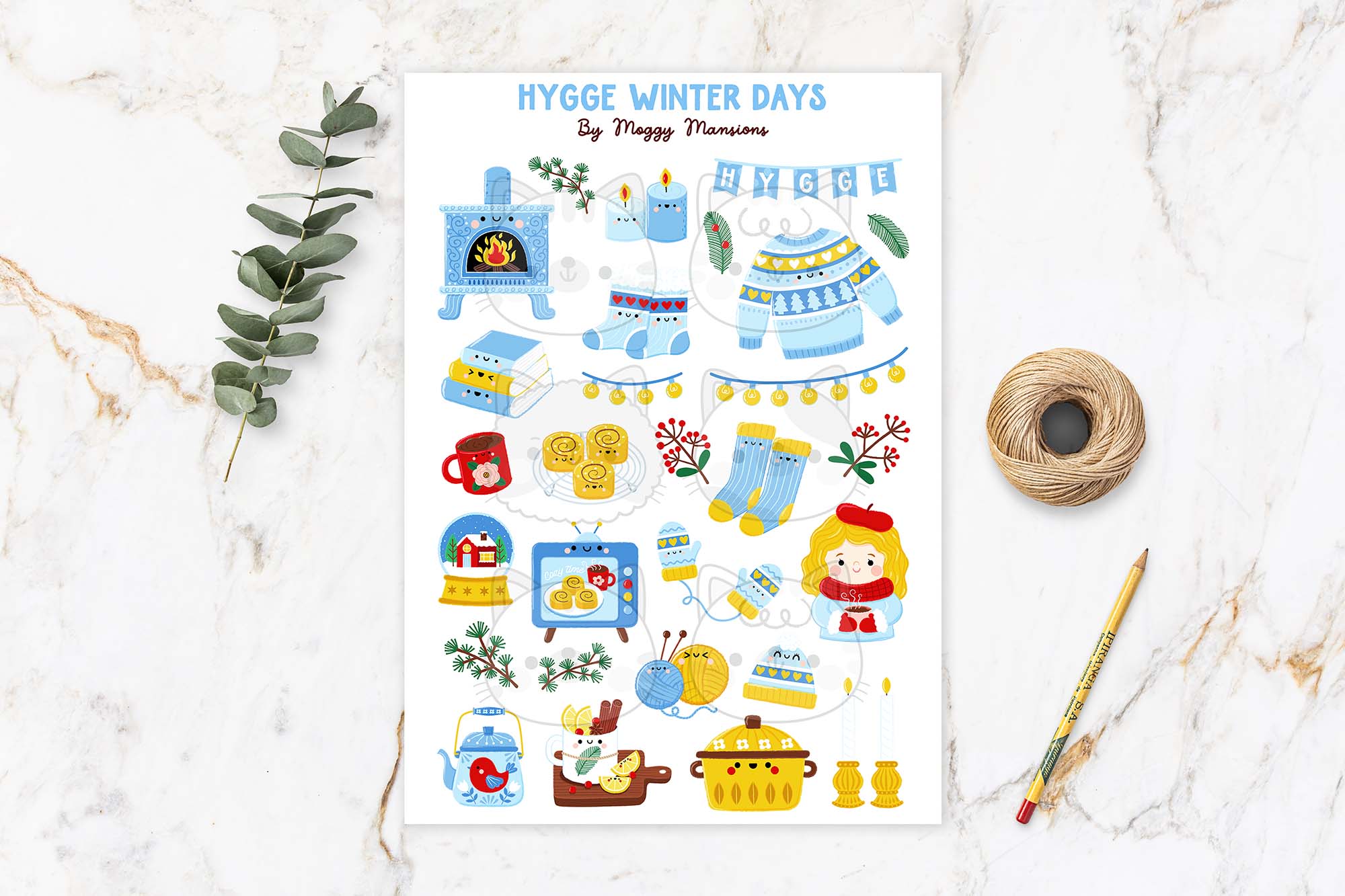 Hygge Sticker Sheet Hygge Sticker Sheet