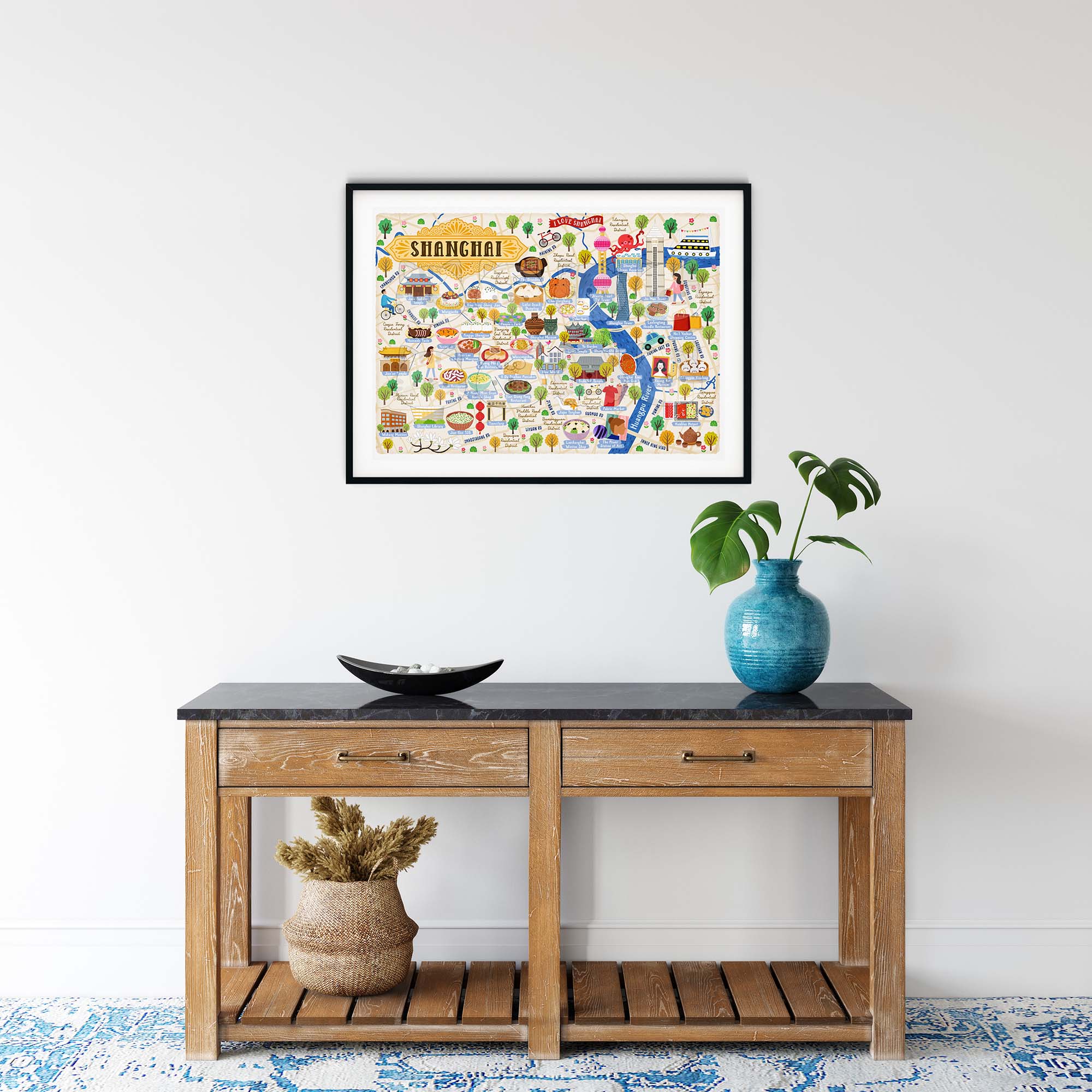 Shanghai map poster