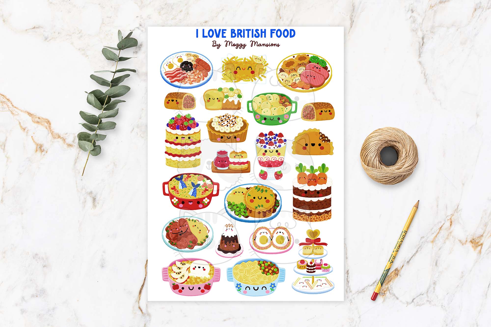 British Food Sticker Sheet British Food Sticker Sheet