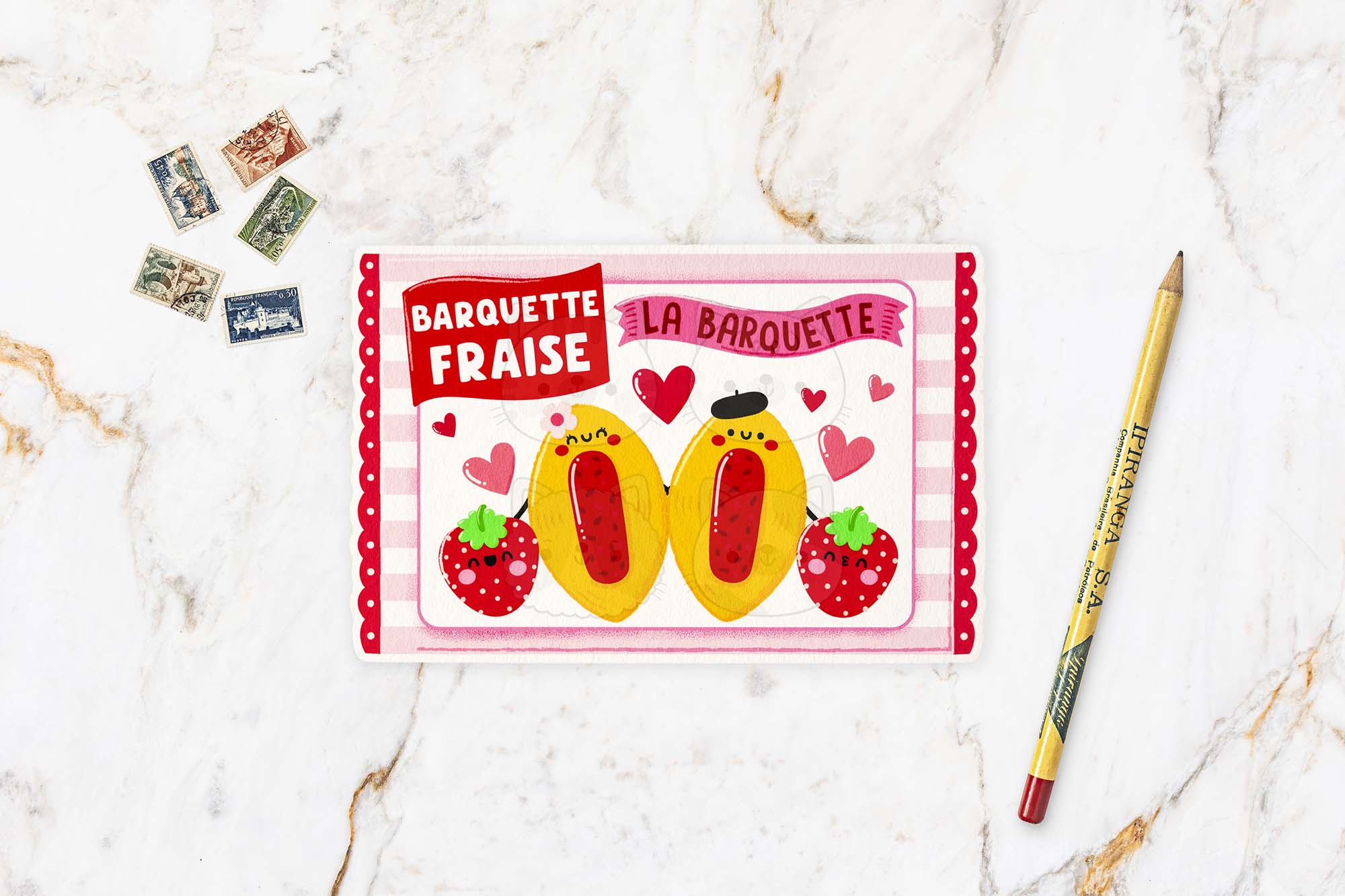 Barquette Fraise Postcard
