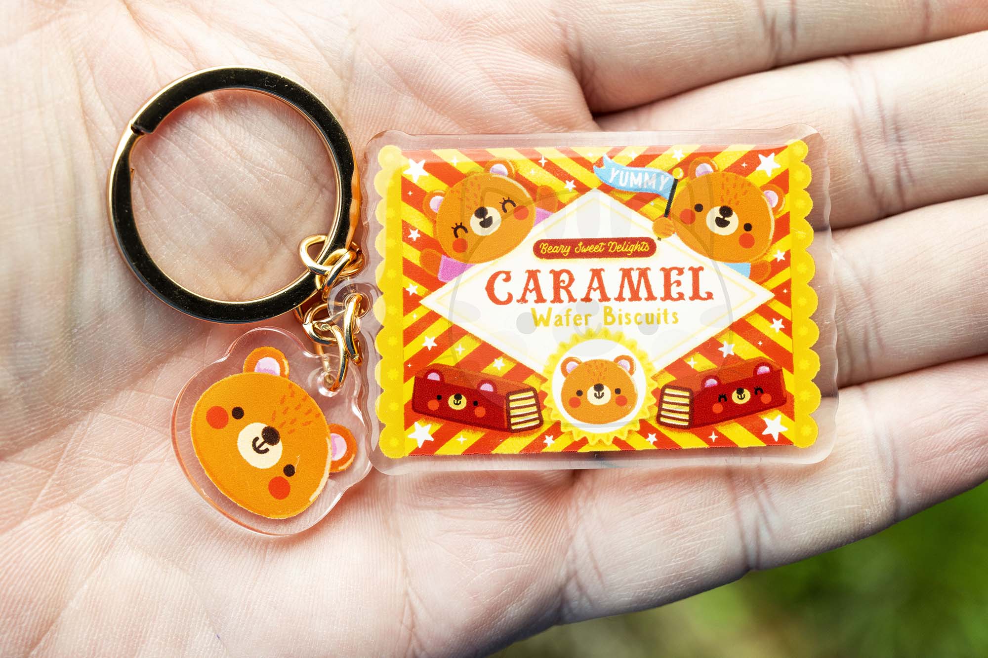 caramel wafers keychain