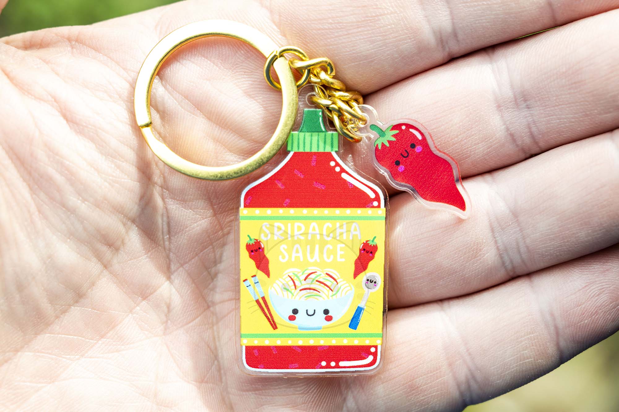 sriracha sauce keychain