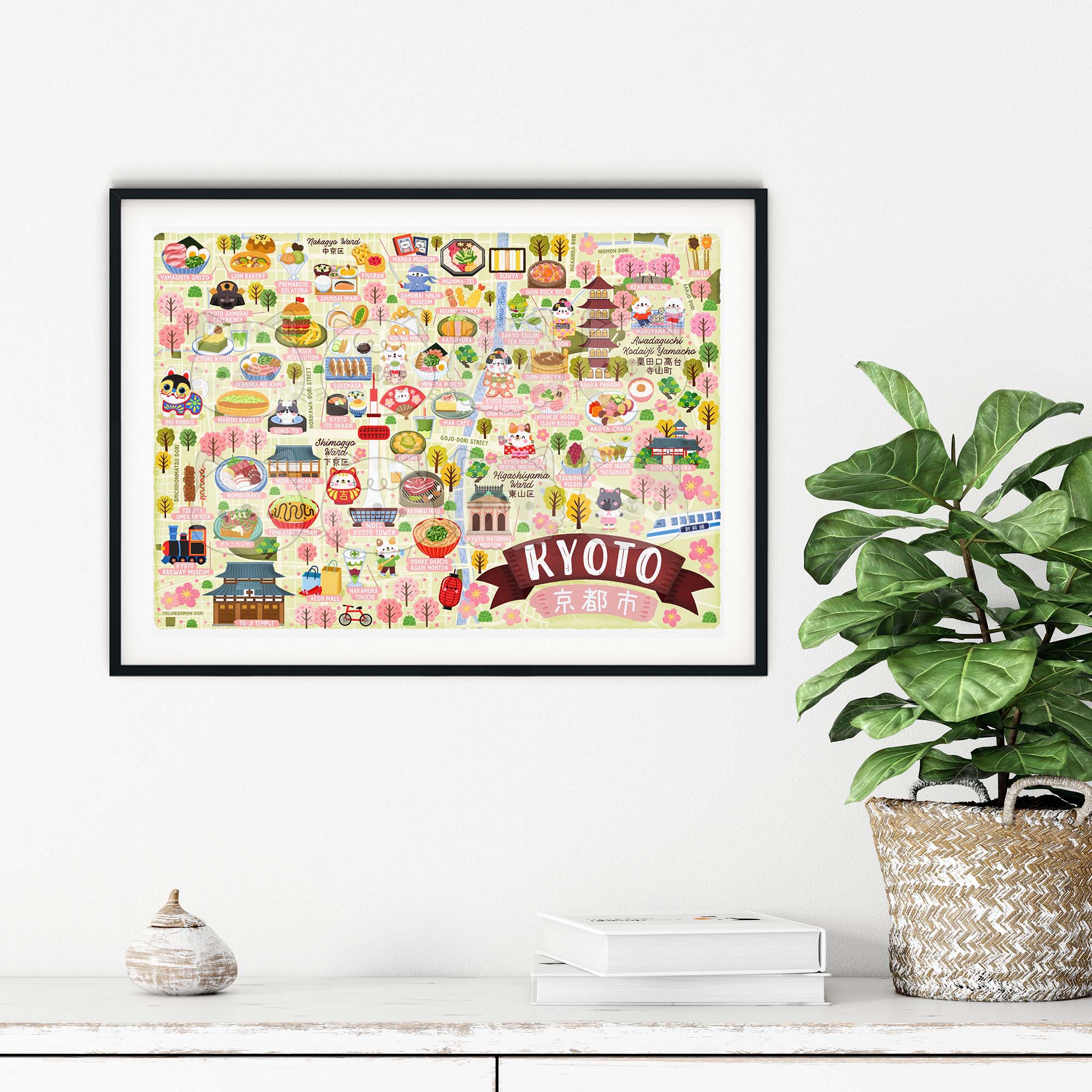 Kyoto map poster