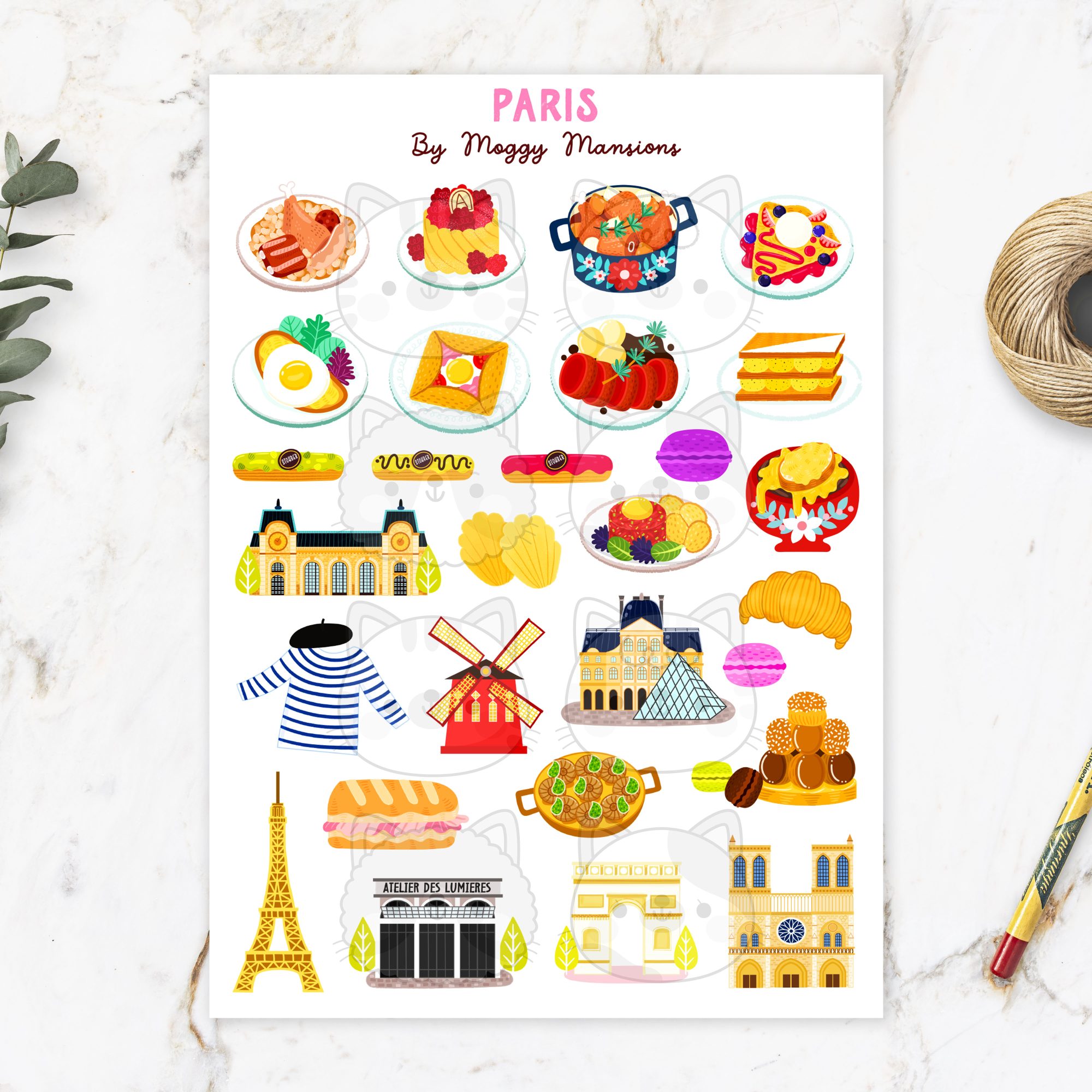 Paris Sticker Sheet