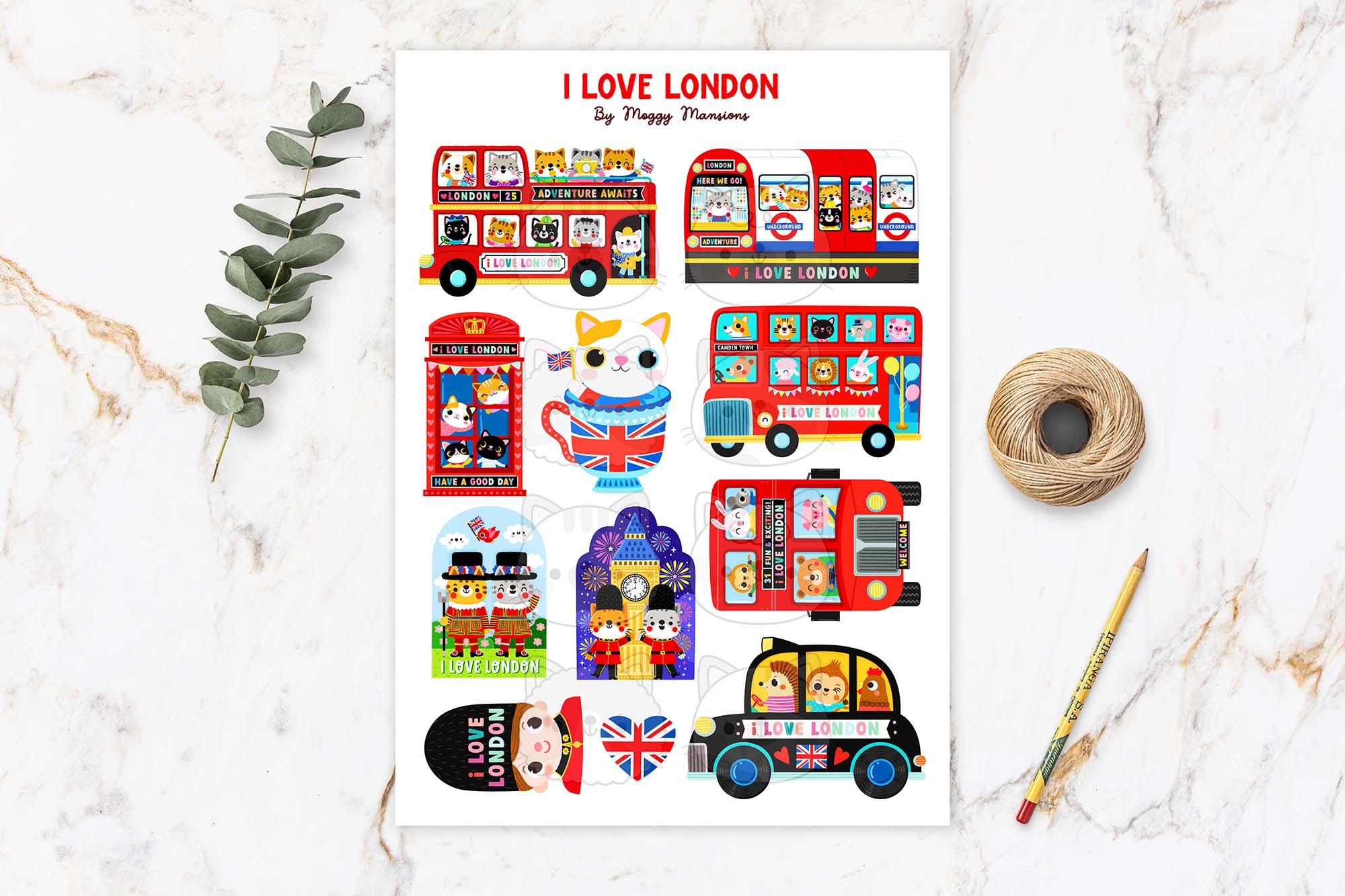 Love London Sticker Sheet
