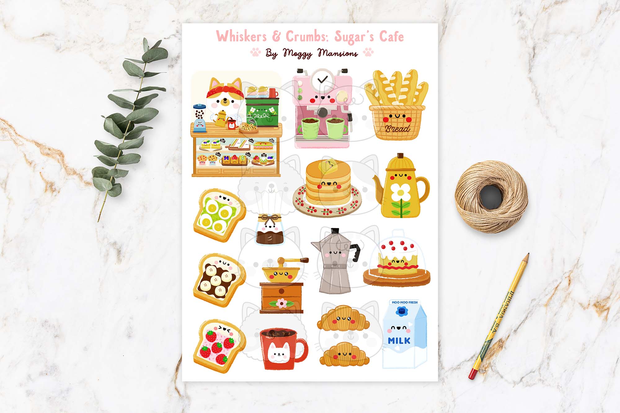 Sugars Cafe Sticker Sheet