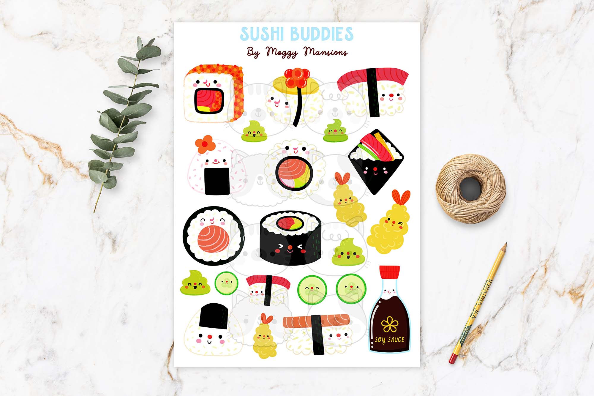 Sushi Sticker Sheet