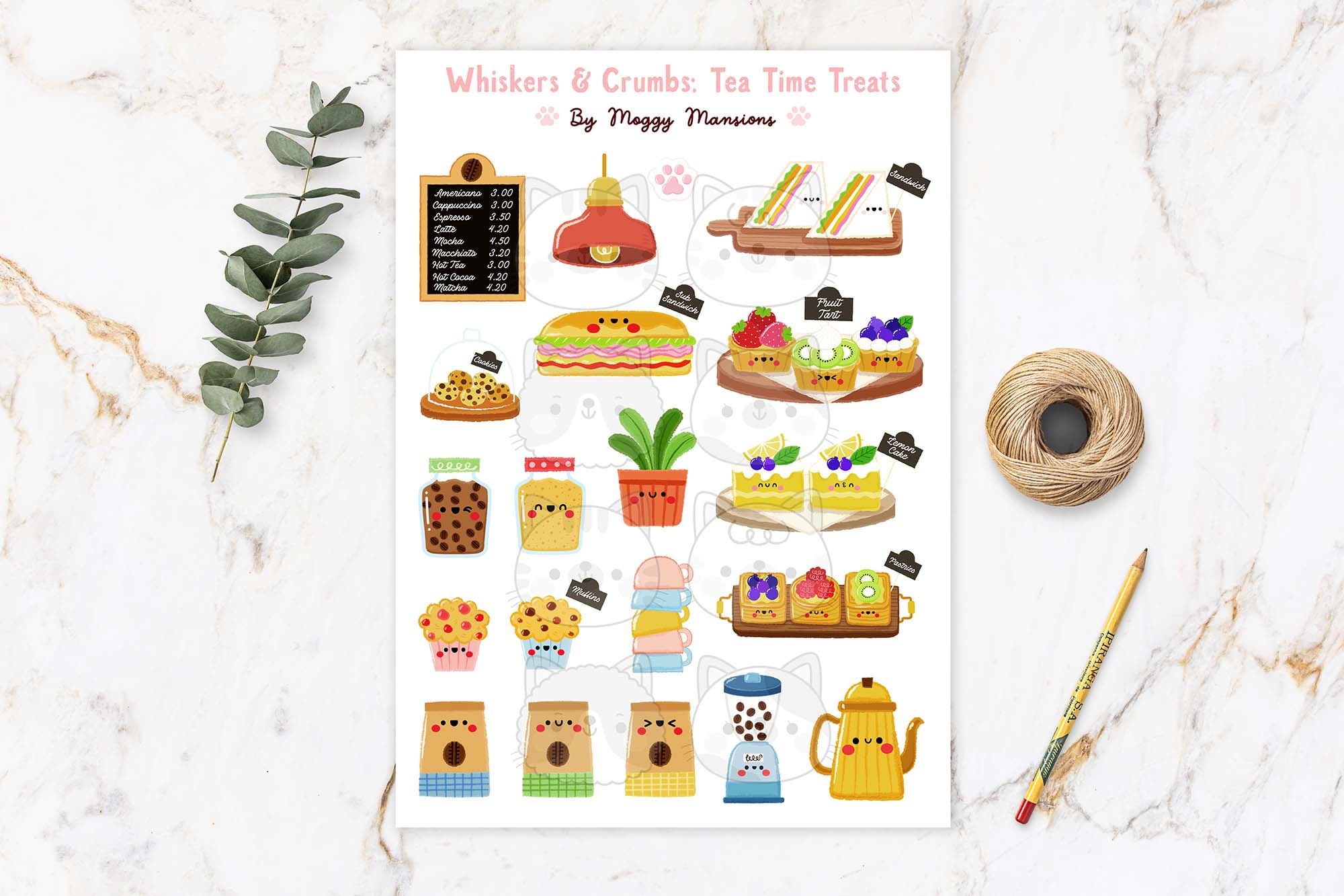 Tea Time Treats Sticker Sheet