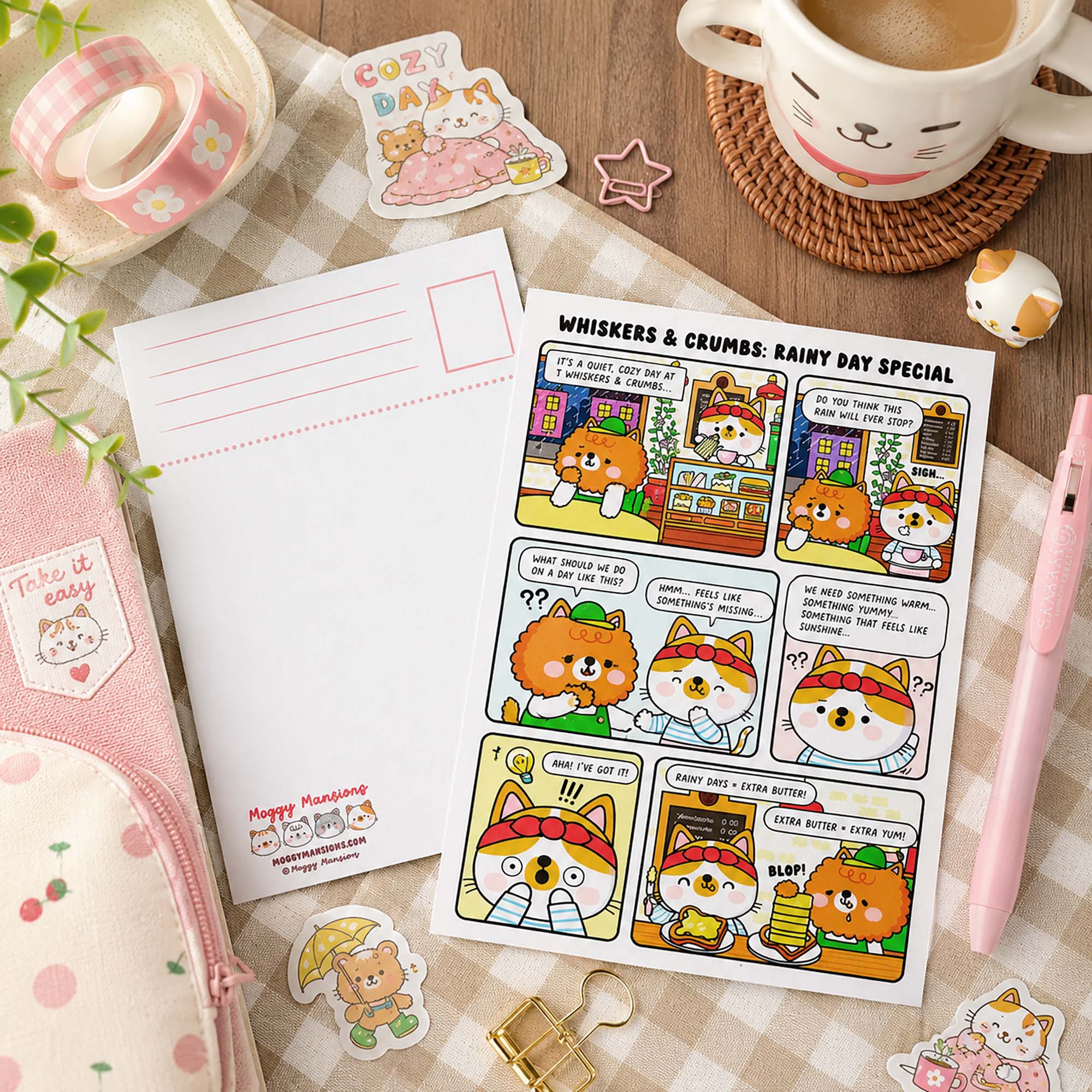 rainy day postcard