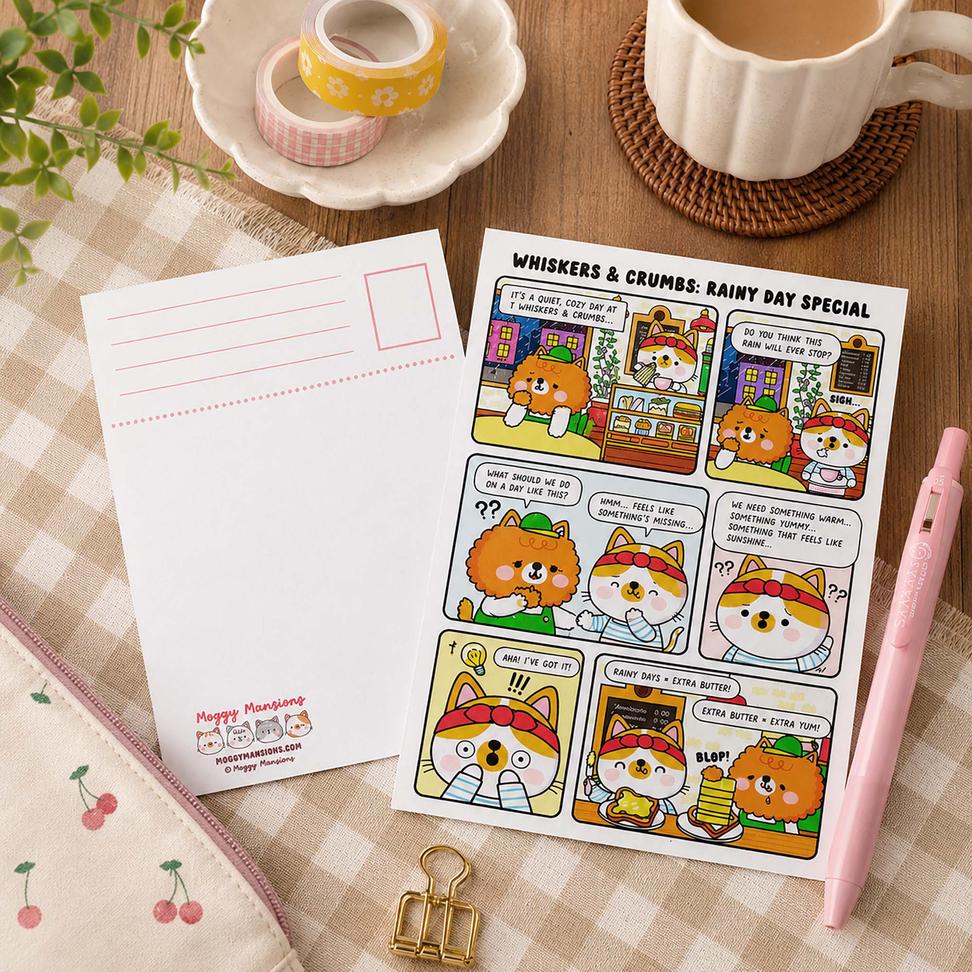 rainy day postcard
