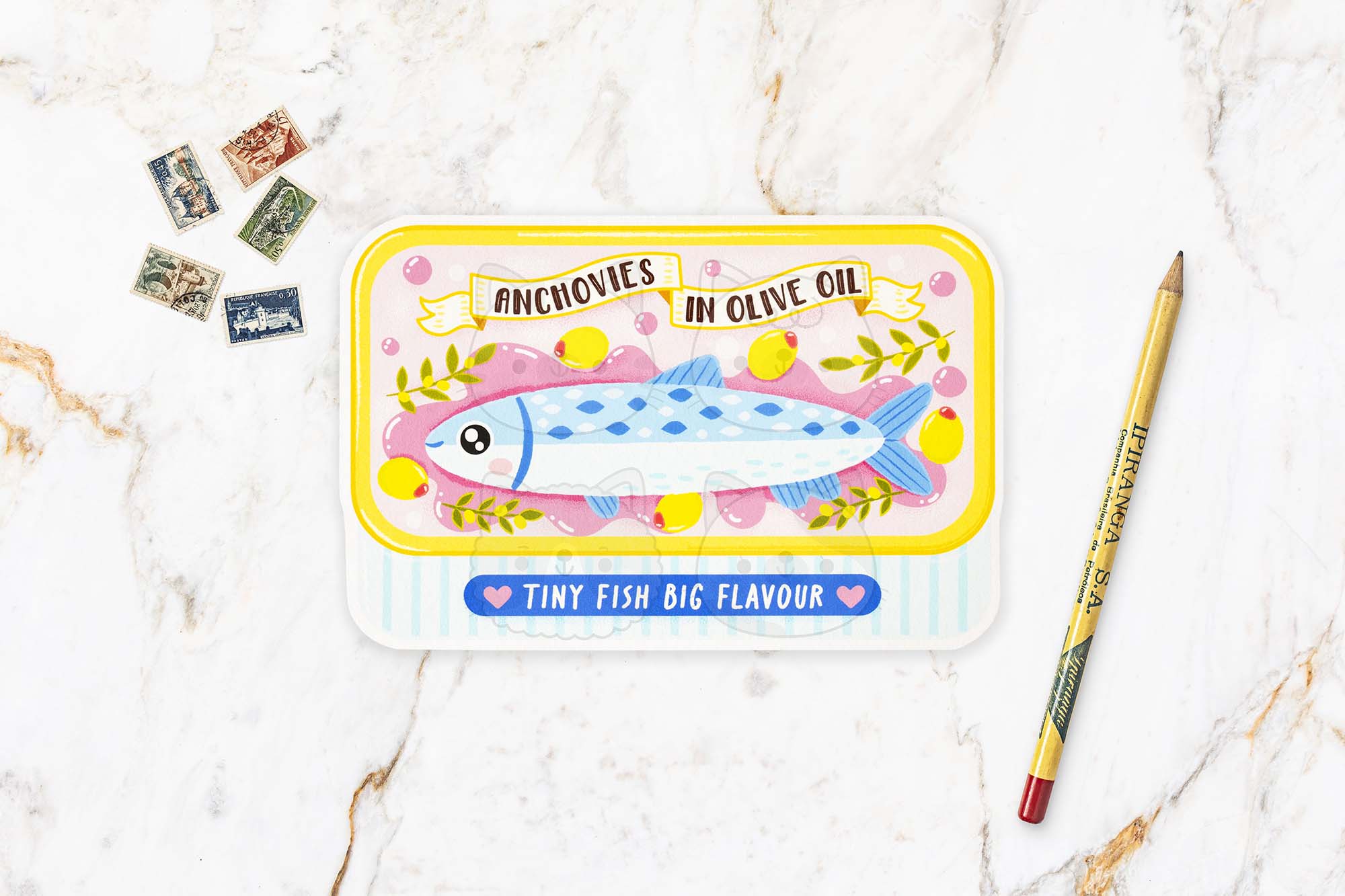 Anchovies in Olive Oil Postcard