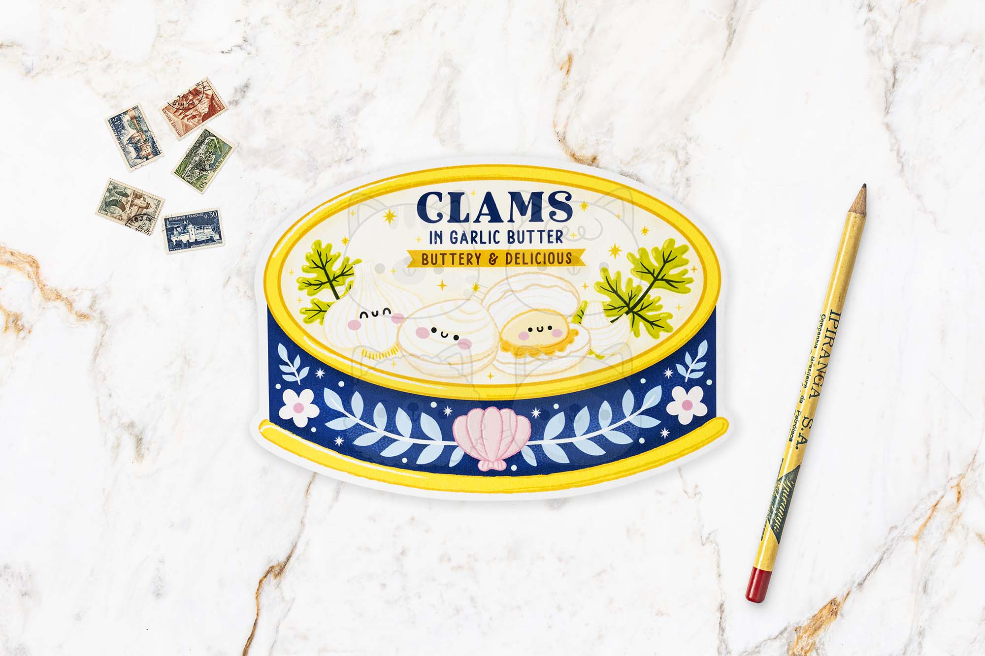 Clams in Garlic Butter Postcard