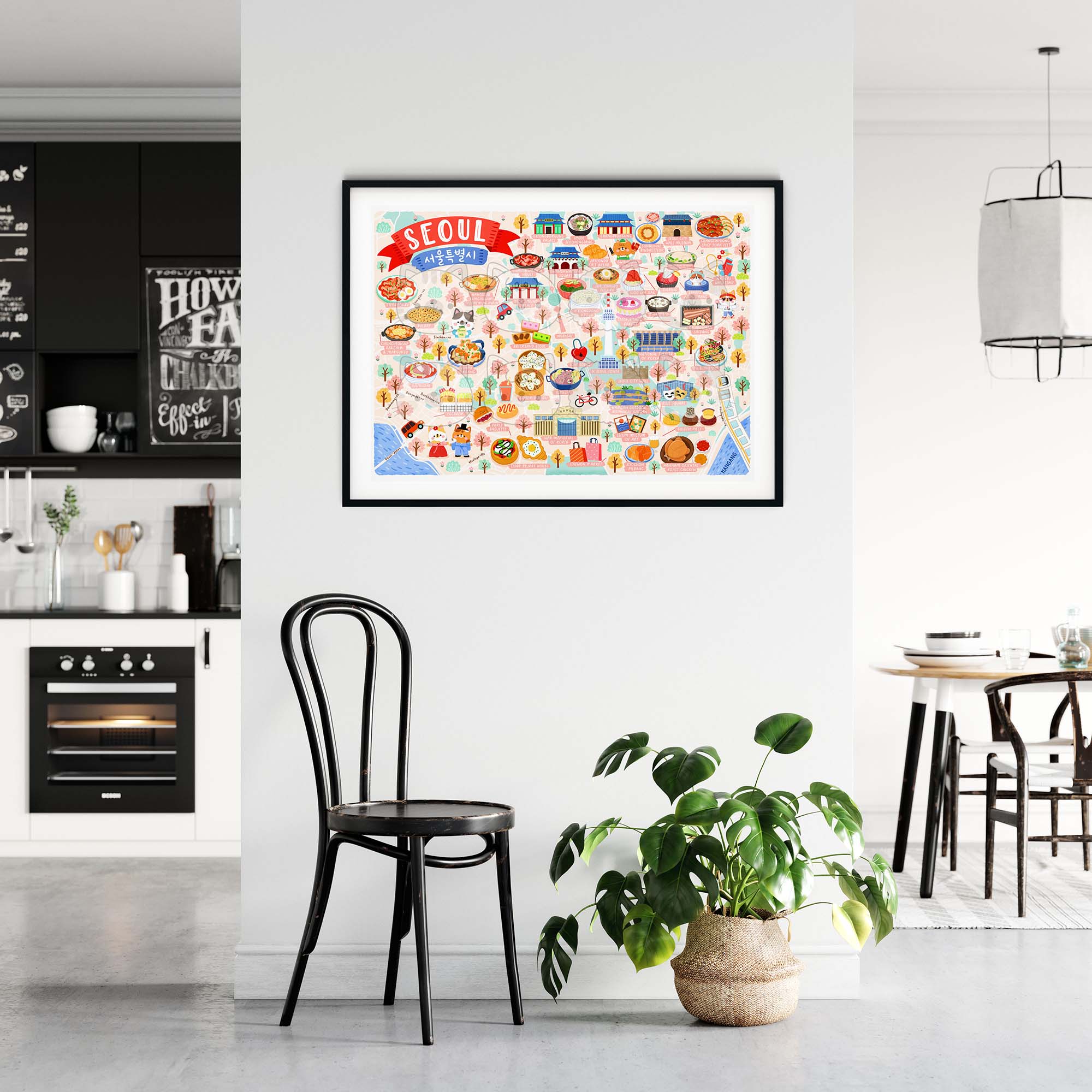 Seoul map poster