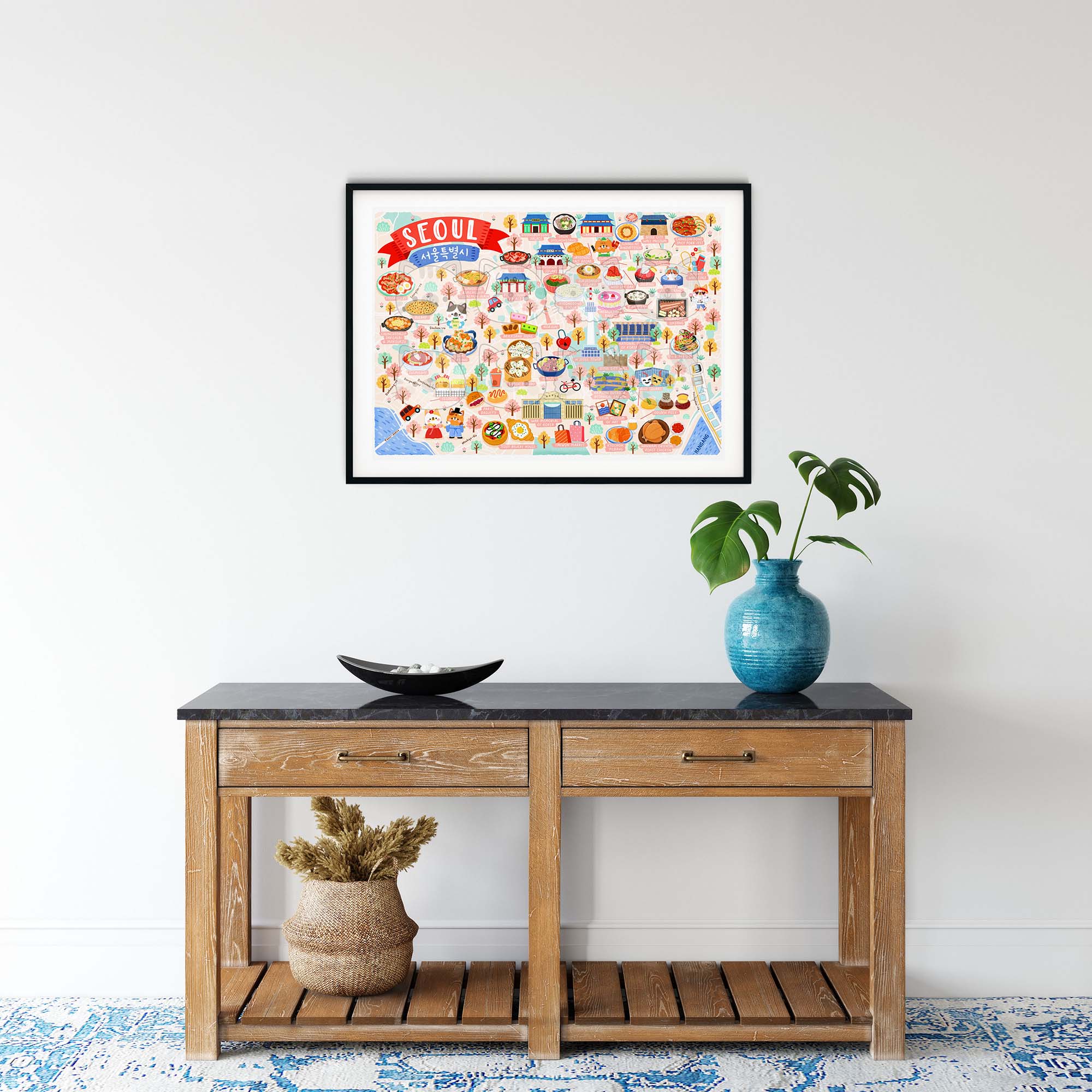 Seoul map poster