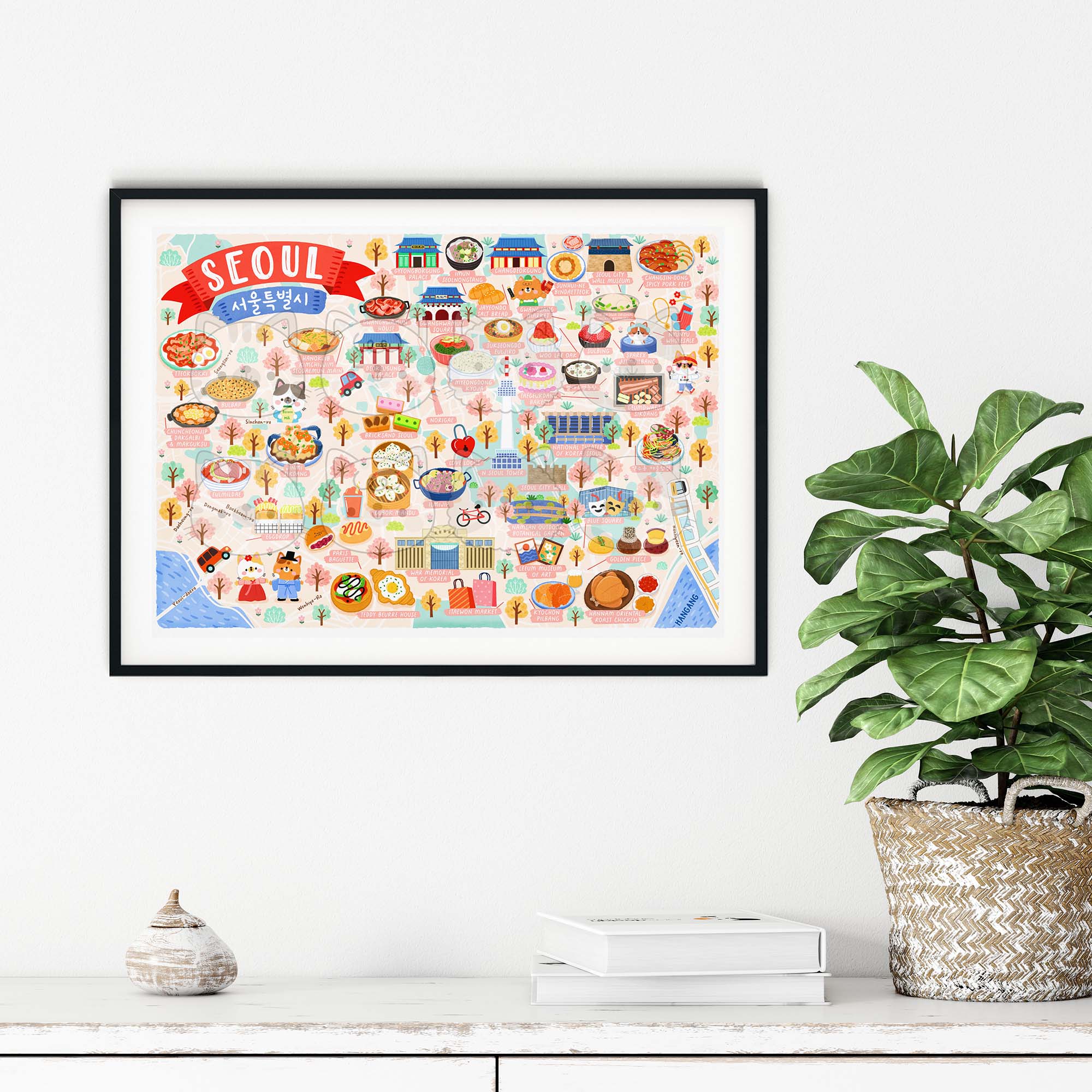 Seoul map poster