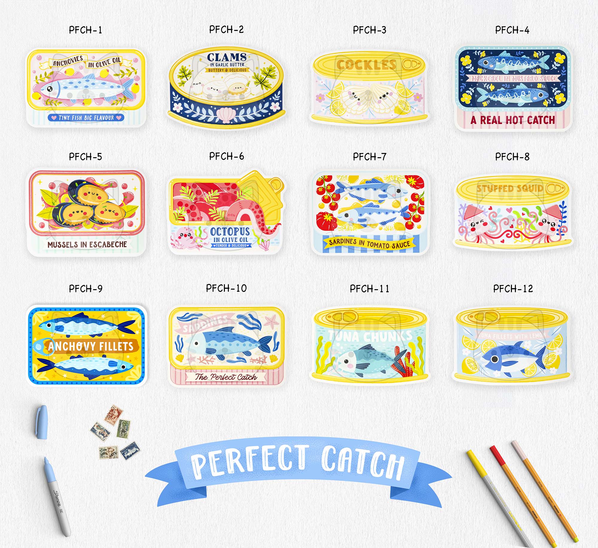 Tinned Fish Postcard Collection