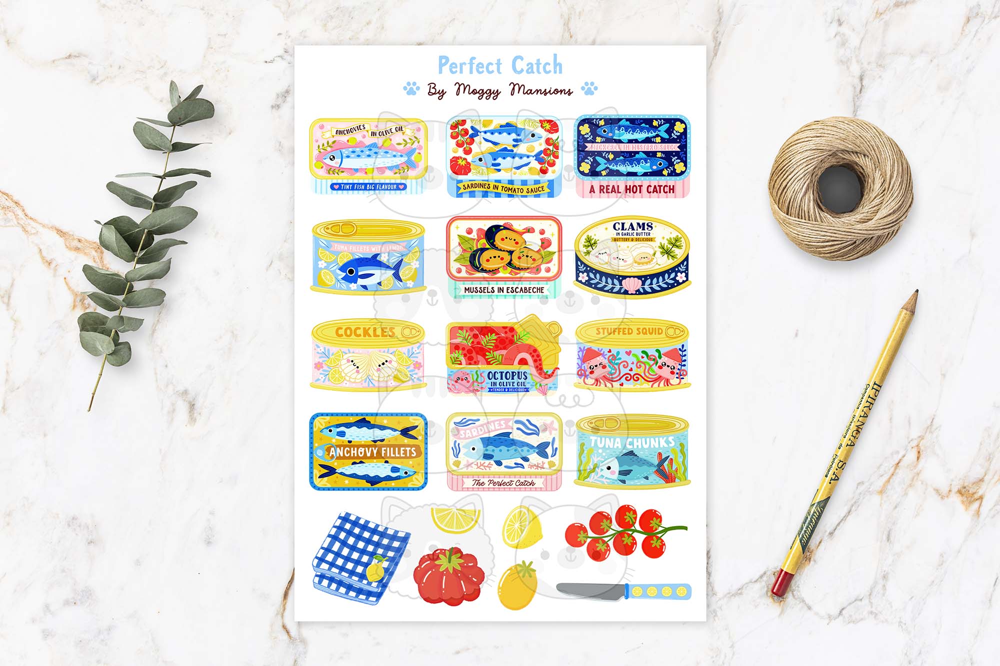 Tinned Fish Sticker Sheet