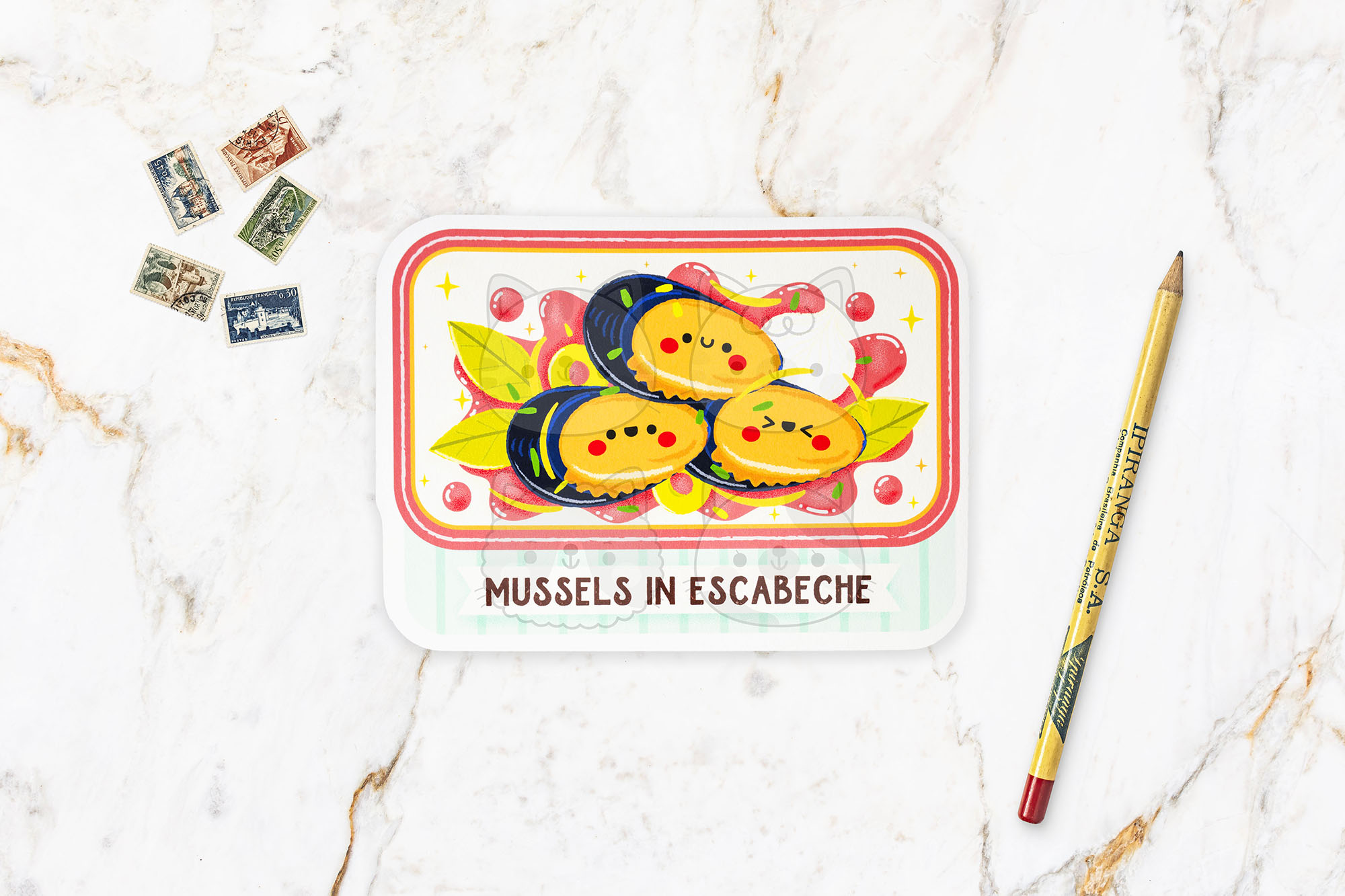 Mussels in Escabeche Postcard
