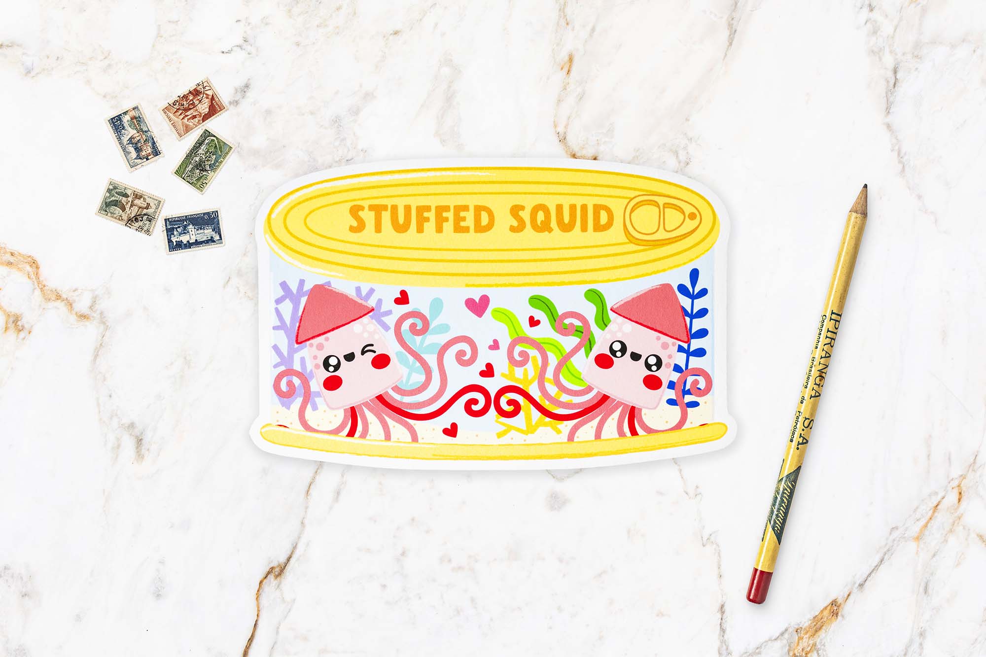 Stuffed Squid Postcard