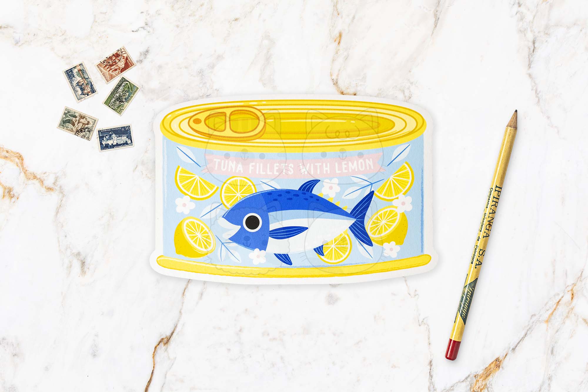 Tuna Fillets with Lemon Postcard