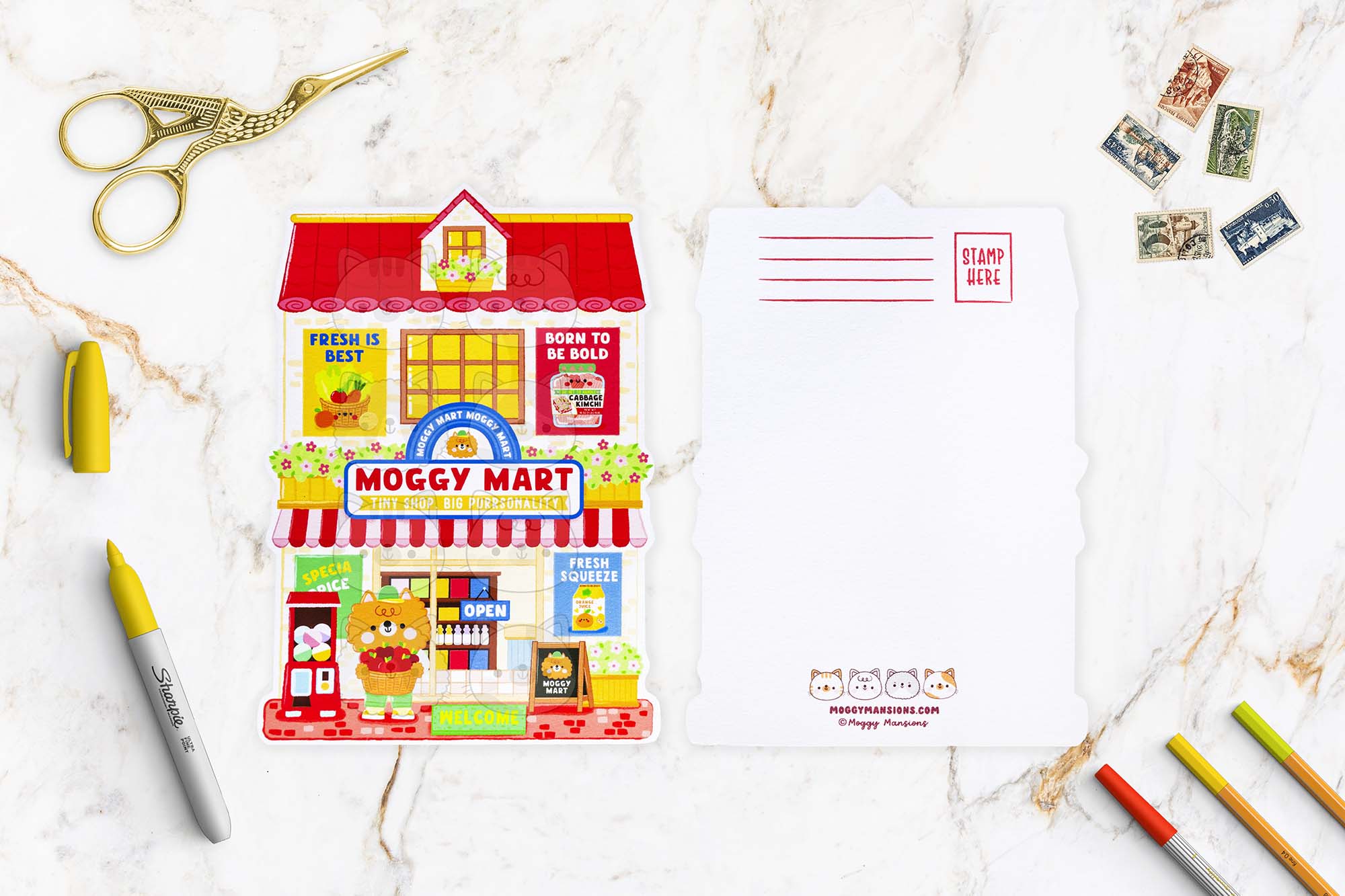 Moggy Mart Shop Postcard