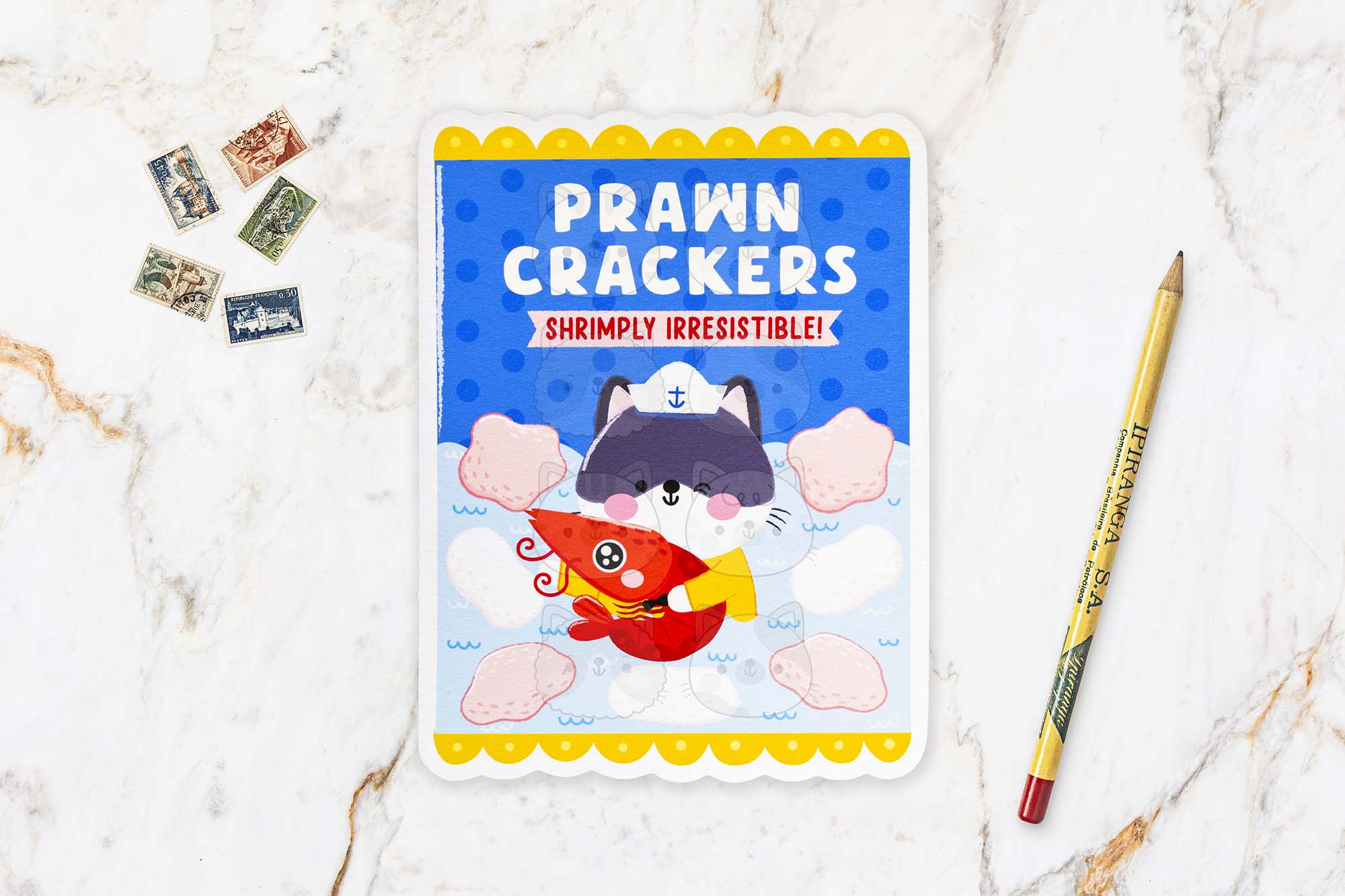 Prawn Crackers Postcard