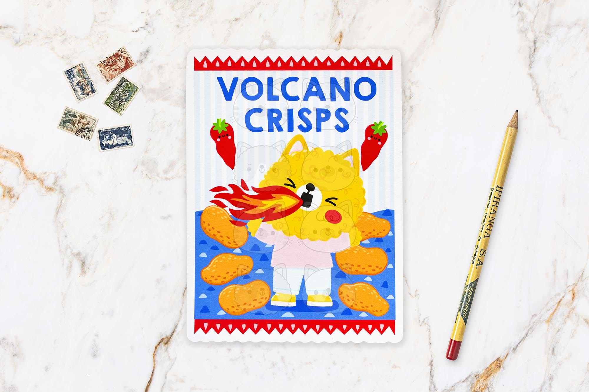 Volcano Crisps Postcard